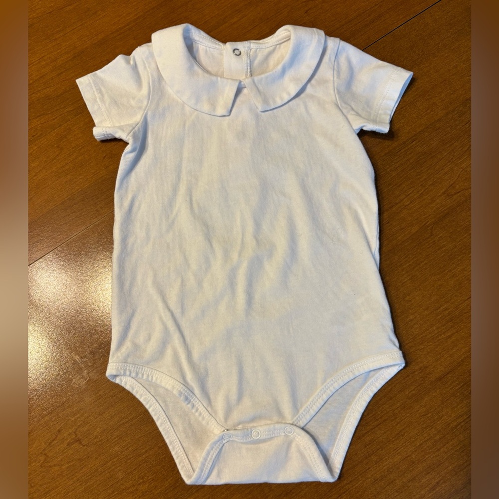 White Collared Baby Onesie sz 12 months